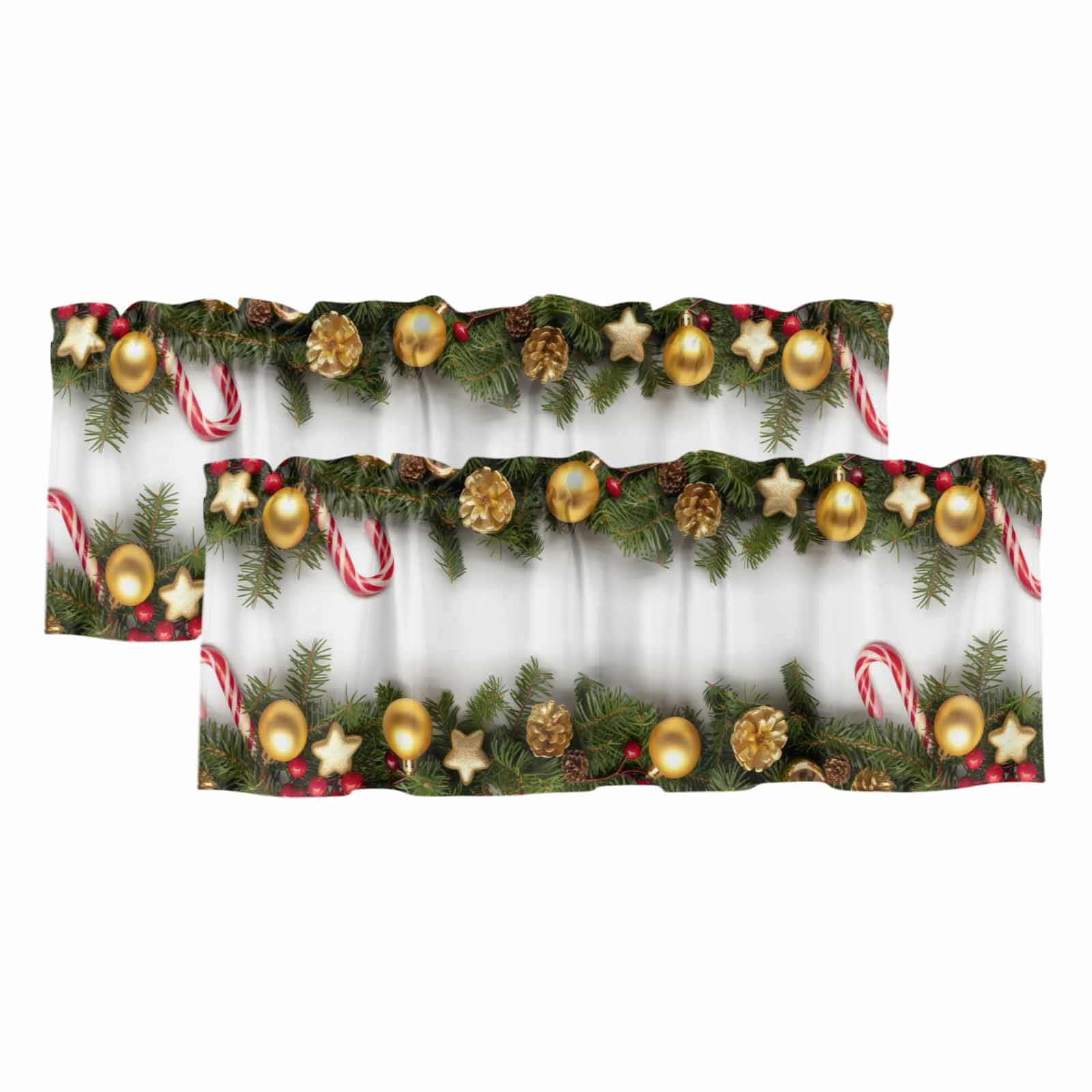 Christmas Curtain Valances for Windows, Kitchen Valance Window ...