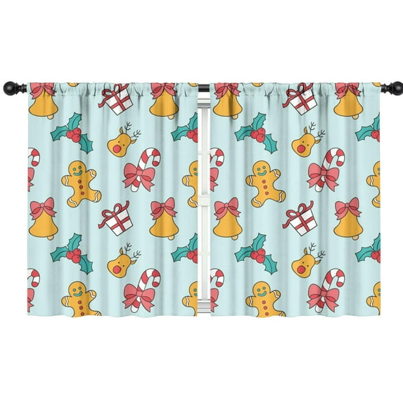 Christmas Curtains 2 Panels for Kids Bedroom, Window Drapes for Kids Boys Girls Bedroom Curtains Designed To Spark Joy and Creativity, 42x54in(106x137cm), Christmas Decoration