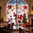 thumbnail image 1 of Christmas Curtains 2 Panels, Santa Snowman Xmas Tree Bow Printed Window Drapes, Rod Pocket Holiday Curtains for Living Room Bedroom Christmas Decor, 1 of 6