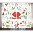 thumbnail image 1 of Ambesonne Christmas Curtains 2 Panel Set, Xmas Elements Design, 108" x 108", Multicolor, 1 of 3