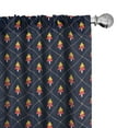 thumbnail image 1 of Christmas Curtains 2 Panels Set, Checkered Diagonal Pattern with Dashed Lines and Dots Small Abstract Pine Trees, Window Drapes for Living Room Bedroom, 56"W X 84"L, Multicolor, by Ambesonne, 1 of 5