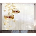 thumbnail image 1 of Ambesonne Christmas Curtains 2 Panel Set, Xmas Balls Modern, 108" x 108", Brown Yellow White, 1 of 3