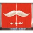 thumbnail image 1 of Ambesonne Christmas Curtains 2 Panel Set, Vivid Santa Mustache, 108" x 96", Scarlet Cream, 1 of 3