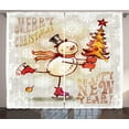 thumbnail image 1 of Ambesonne Christmas Curtains 2 Panel Set, Skating Happy Snowman, 108" x 108", Multicolor, 1 of 3