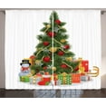 thumbnail image 1 of Ambesonne Christmas Curtains 2 Panel Set, Christmas Tree Style, 108" x 90", Red Green Yellow, 1 of 3