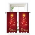 thumbnail image 1 of Christmas Curtains 45 Inch Length,Sheer Curtains for Bedroom Living Room Window Abstract Golden Sparkle Xmas Tree Red Winter Rod Pocket Drapes Kitchen Curtains Small Half Window 52"x45" 2 Panels, 1 of 7