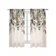 thumbnail image 1 of Christmas Curtains 63 Inch Length,Sheer Curtains for Bedroom Living Room Window Xmas Botanical Pinecone Eucalyptus Leaves Rustic Rod Pocket Drapes Kitchen Curtains Small Half Window 42"x63" 2 Panels, 1 of 7