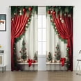 thumbnail image 1 of Christmas Curtains for Living Room 2 Panels,Merry Christmas Curtains Balls with Pine Fir Tree,Holiday Season Classic Living Room Bedroom Window Drapes,Christmas Season Eve New Year Decorative, 1 of 6