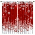 thumbnail image 1 of Christmas Curtains for Living Room Bedroom Kitchen Snowflakes Pine Window Treatments for Kids Girls Woman Teens Room Darkening Curtains Window Drapes 2 Panels Rod Pocket 84x84 Inch, 1 of 8