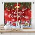 thumbnail image 1 of Christmas Curtains for Living Room, Red Xmas Merry Christmas Fir Twigs Ball New Year Winter Snow Holiday Party Decor Window Drapery Treatments for Bedroom Kitchen Bathroom Home 2 Panels, 55x39 Inch, 1 of 5