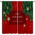 thumbnail image 1 of Christmas Curtains, Red White Snowflakes Merry Christmas Window Treatments for Living Room Bedroom Kitchen Holiday Party Decor, Burgundy New Year Drapes 2 Panel Sets,42x63 Inch, 1 of 6