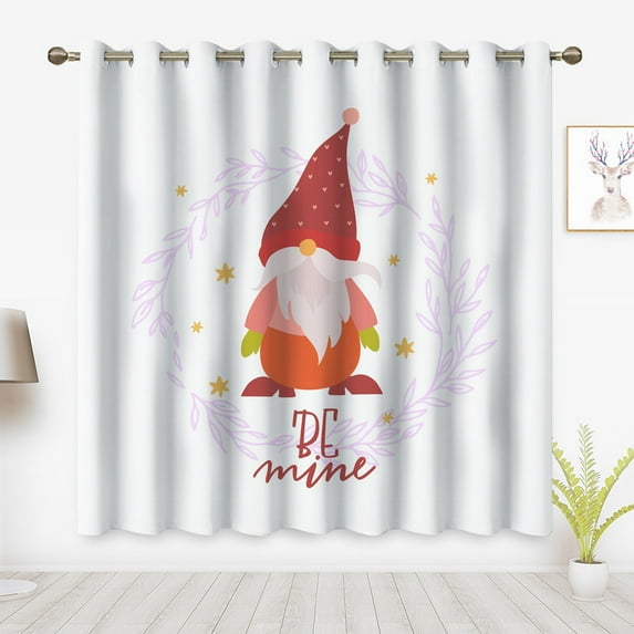 Christmas Curtains, Santa Claus Printed Curtains, Blackout Curtains Suitable for Room Bedroom Decoration, Christmas Gifts(Rod Pocket)