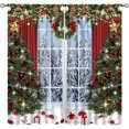 thumbnail image 1 of Christmas Curtains, Winter Xmas Tree White Window Snow Scene Happy New Year Christmas Theme Window Treatment for Living Room Bedroom Kitchen Drapes, 84x84 Inch, 1 of 7