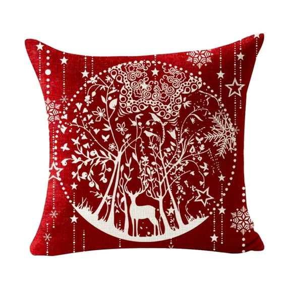 Christmas Cushion Cover,Indoor Christmas Decor,Christmas Pillow,Cushion Pillow Case,Christmas Snowflake Santa Claus Home Decorative Linen Cushion C