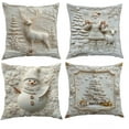 thumbnail image 1 of Christmas Cushion Covers Set of 4, 3D Soft White Christmas Throw Pillow Covers Snowman Reindeer Trees Decor Holiday Pillow Cover Farmhouse for Couch Sofa Bed (18" x 18" (Pack of 4)), 1 of 8