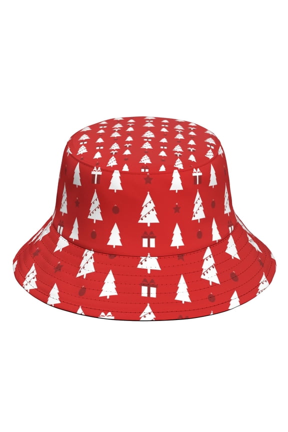 Christmas Custom All-Over Print Bucket Hat, Personalized Acrylic Fisherman Hat, Soft and Warm Casual Outdoor Cap for Daily Wear