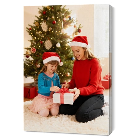 Christmas Custom Canvas Print - 8"x10" Personalized Photo Art for Home Decor (Please send photos to customer service after placing an order)