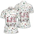 thumbnail image 1 of Christmas Custom White Flamingo Golf Friend Women's Polo Shirt S-5XL, 1 of 7