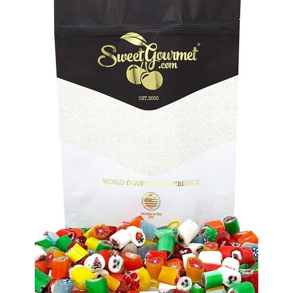 Christmas Cut Rock Hard Candy | Seasonal Bulk Unwrapped Retro Candy | 1 Pound