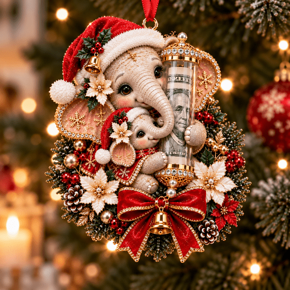 Christmas Cute Animal Cash Gift Ornament,Money Holder Hanging ...