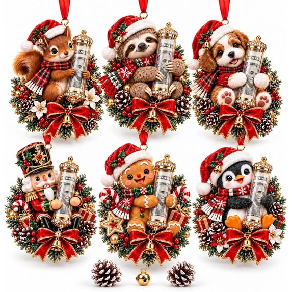 Christmas Cute Animal Cash Gift Ornament, Money Holder Ornament，A1 | 3D ...