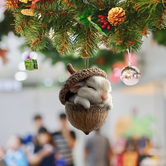 Christmas Cute Animal Ornaments Acrylic Christmas Ornaments Hanging for Christmas Tree Cartoon Animal Hanging Decorations for Farmhouse Farm Festive Home and Car Decoration Supplies