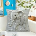 thumbnail image 1 of Christmas Cute Animals Pillow Covers 18x18 Elephant 2.5D Decorative Pillows Case Short Plush indoor for Couch Sofa Room Home Decor, 1 of 6