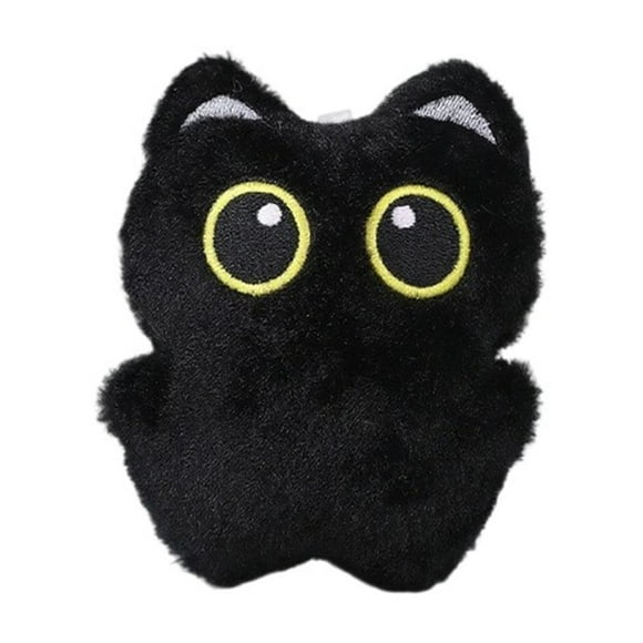 Christmas Cute Big Eyed Black Cat Plush Doll, Soft Short Plush With High Elastic Pp Cotton Filling, Safe For Children And Ideal For Holiday Decoration And Companion One Size