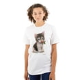 thumbnail image 1 of Christmas Cute Brown and White Kitten Women's Graphic T Shirt Tees Brisco Brands S, 1 of 5