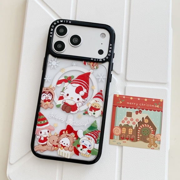 Christmas Cute Cartoon Sanrio Hello Kitty Kuromi Melody Phone Case for iPhone 17 16 15 14 13 12 Pro Max Gifts