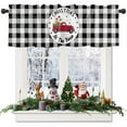 Christmas Cute Cow Red Farm Flower Truck Window Valances for Kitchen
