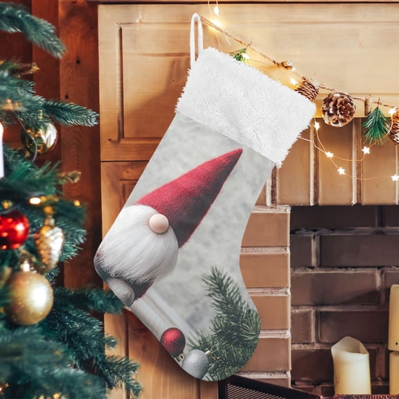 Christmas Cute Gnome Christmas Stockings Xmas Stocking for Family Holiday Season Party Decorations