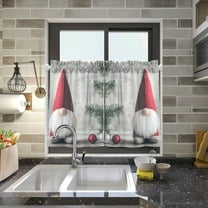 Christmas Cute Gnome Kitchen Curtains Half Tier Curtain 2 Rod Pockets Bathroom Bedroom Cupborad Living Room 27"x24"
