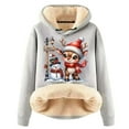 thumbnail image 1 of Christmas Cute Reindeer Hoodies for Women 2025 Long Sleeve Heavyweight Hooded Sweatshirt Pullover Tops, 1 of 4