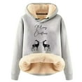 thumbnail image 1 of Christmas Cute Reindeer Hoodies for Women 2025 Long Sleeve Heavyweight Hooded Sweatshirt Pullover Tops, 1 of 4