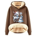 thumbnail image 1 of Christmas Cute Reindeer Hoodies for Women 2025 Long Sleeve Heavyweight Hooded Sweatshirt Pullover Tops, 1 of 4