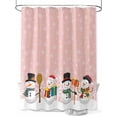 thumbnail image 1 of Christmas Cute Snowman Shower Curtain Set ，Waterproof Fabric Shower Curtains Snowflakes Winter Pink Texture Shower Curtains for Bathroom,Bathroom Decor 36"x78", 1 of 6