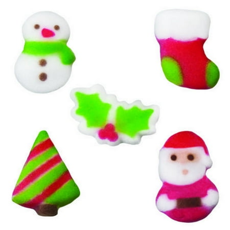 Christmas Cuties Molded Sugar Cake/Cupcake Decorations 12 ct