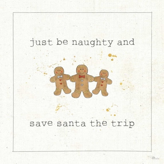 Christmas Cuties VI - Just be Naughty and Save Santa the Trip Poster Print by Pela Studio