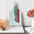 thumbnail image 1 of Christmas Cutting Board, Cat with Santa Claus Hat Whiskers on the Pillow Winter Night Cartoon Art, Decorative Tempered Glass Cutting and Serving Board, Wine Bottle Shape, White Red Grey, by Ambesonne, 1 of 1