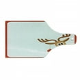 thumbnail image 1 of Christmas Cutting Board, Reindeer in Empty Frame with Red Border Xmas Ball Hanging from Antlers, Tempered Glass Cutting and Serving Board, Wine Bottle Shape, Pale Caramel and Red, by Ambesonne, 1 of 1
