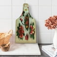 thumbnail image 1 of Christmas Cutting Board, Vintage Style Classical Candle Bell Mistletoe Ribbon Bird Art Print, Decorative Tempered Glass Cutting and Serving Board, Wine Bottle Shape, Multicolor, by Ambesonne, 1 of 1