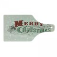 thumbnail image 1 of Christmas Cutting Board, Xmas Stars and Snowflakes Backdrop Retro Lettering, Decorative Tempered Glass Cutting and Serving Board, Wine Bottle Shape, Eggshell Sea Green Ruby, by Ambesonne, 1 of 1