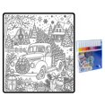 thumbnail image 1 of Christmas DIY Coloring Throw Blanket, Winter Holiday Decorative Soft Warm Cozy Blanket for Couch Sofa Bed, 1 of 5