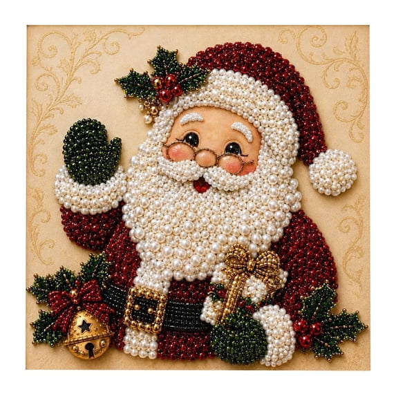 Christmas DIY Craft Kit Decoration Set, Holiday Handmade Ornament Project, pearl art diy kit Creative Seasonal Artwork Activity, Pearl Painting for Adults Home Decor Gift and Hobby Craft