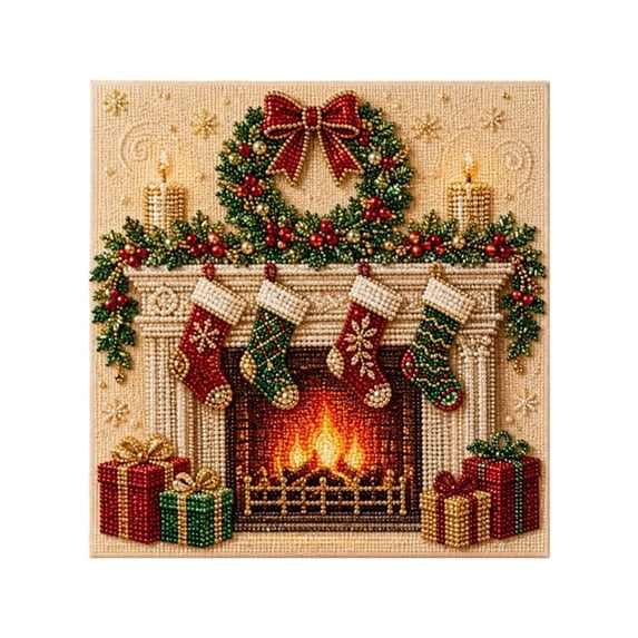 Christmas DIY Craft Kit Decoration Set, pearl art diy kit Holiday Handmade Ornament Project, Pearl Painting for Adults Creative Christmas Home Decor Gift
