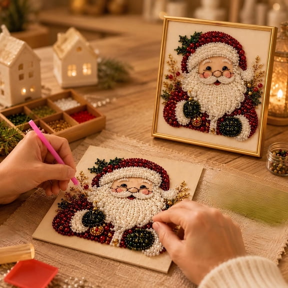 Christmas DIY Decoration Kit, Handmade Holiday Craft Set for Creative Projects, Christmas Decor Making Supplies for Home Display, Festive Artwork Craft Activity and Creative Gift Idea