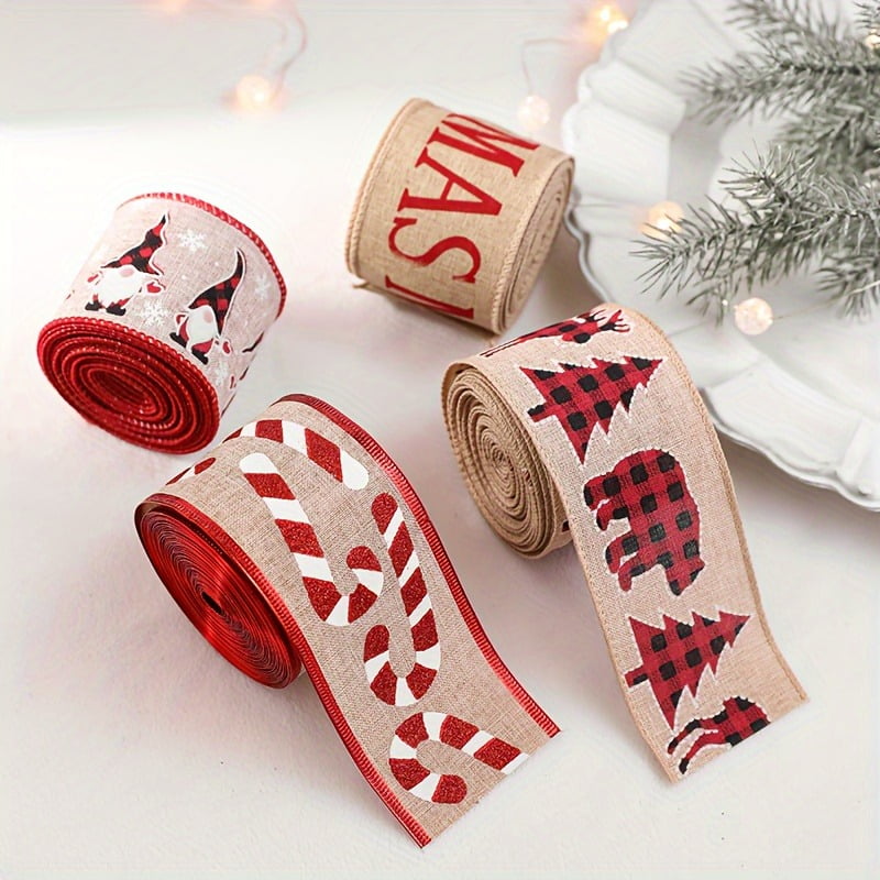 Christmas DIY Fabric Set – 4 Festive Patterned Cloth Pieces for Holiday Crafts & Decorations