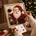 thumbnail image 1 of Christmas DIY Fabric Stamping Set for Adults, Hand Made Art Craft for Adults, Home Decor Wall Art, Beginner DIY Seasonal Party Gift (Santa #B), 1 of 6