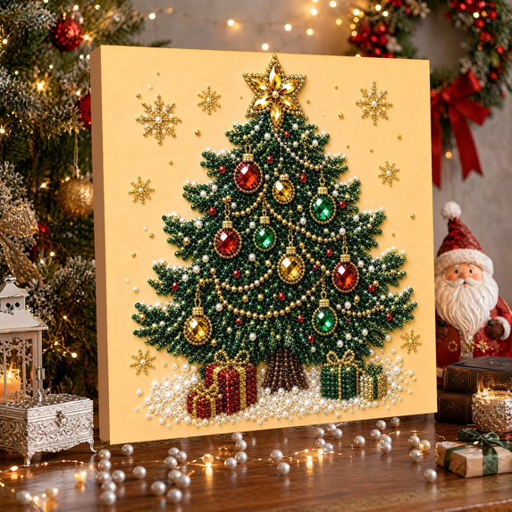 Christmas DIY Holiday Decor Kit, Creative Decoration Set for Home Party Display, Seasonal Craft Project for Tabletop, Shelf, Door, Wall and Indoor Outdoor Festive Settings,Christmas Tree
